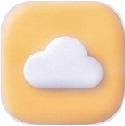 Minimalist 3D yellow cloud hosting icon