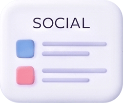 3D social media management and networking services card